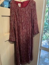 Laura Ashley Vtg Paisley Silk Long Dress Size USA 8 UK 12 EUR 38 Brand New