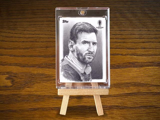 Lionel Messi 2024 Topps Chrome UEFA Euro Sketch Card by Todd Aaron Smith - RARE!