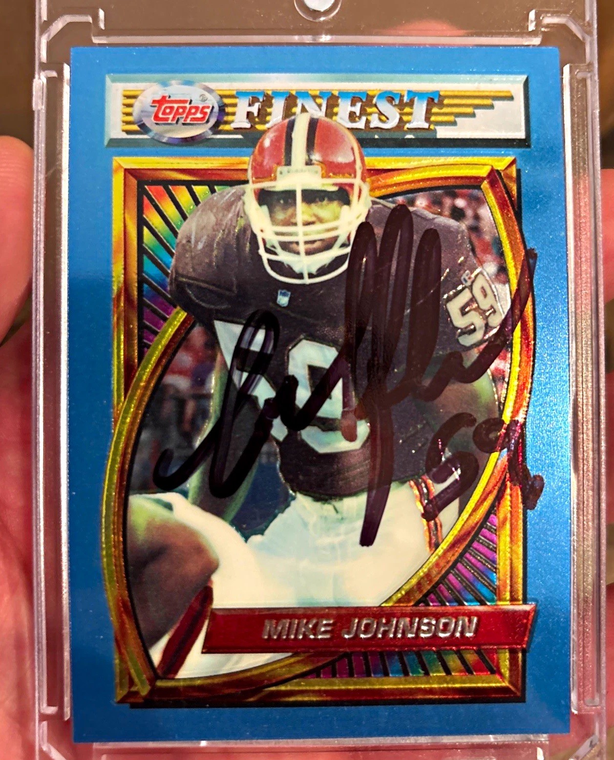 Topps Finest Mike Johnson Cleveland Browns Football Autograph on Card