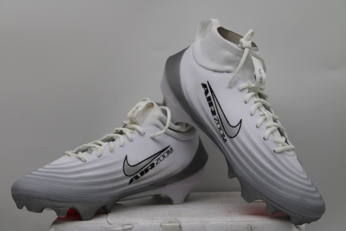 Nike Zoom Air Vapor PRO 1 Mid FOOTBALL CLEATS size 10.5 white/grey