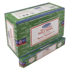 Satya Nag Champa Holy Basil Incense Sticks Agarbatti 180 Grams Box | 12 Packs
