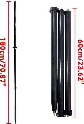 1.8m Carbon Fiber Folding Survey Pole with Quick Release Connector &Bubble Level