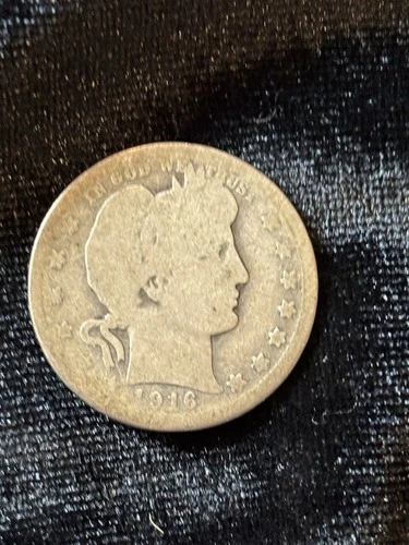 1916 D Barber Quarter Dollar Liberty Head 90% Silver USA 25C 25 Cents