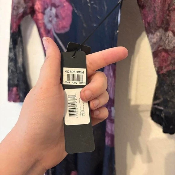 Vestido Vintage KOMAROV Malla Estampado Floral Talla S Nuevo Con Etiquetas Foto 4 de 4