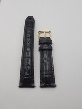 Hadley Roma 20mm R Black Genuine Italian Calfskin Watch Band