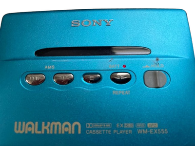 希少 SONY ソニー カセットプレイヤー WALKMAN WM-EX555 Sony Walkman WM-EX555 Blue Cassette Player Reverse Japan Used