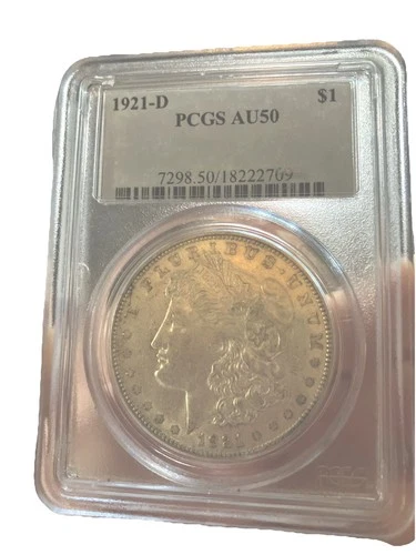 1921-D Morgan Silver Dollar PCGS AU50 Final Year Of Issue For This Icon Coin