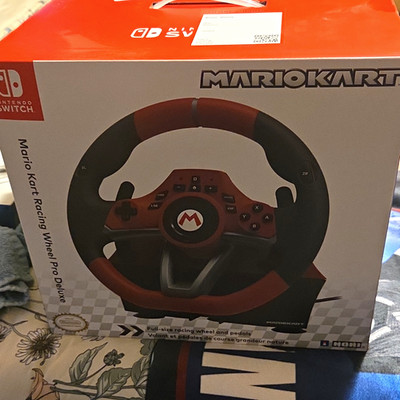 HORI Mario Kart Racing Wheel Pro Deluxe Wired w/ Pedals for Switch Red/Black