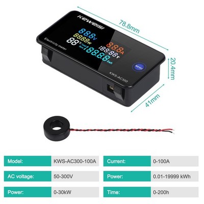 Elektrischer Strom Spannung Stromverbrauch Monitor mit Farb-LCD-Display