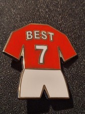 Rare Football Pin Badge Manchester United George Best Number 7 Vintage Mint Cond