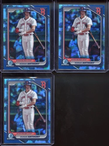 2024 Bowman Chrome Sapphire Roman Anthony #BCP-22 - 3 Card Lot