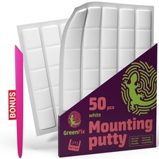 GreenFix Mounting Putty 50PCs White - Removable Non Marking Sticky Tack