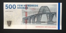 DENMARK 500 KRONER 2019(2020) UNC P-73a.2, Collectible banknote