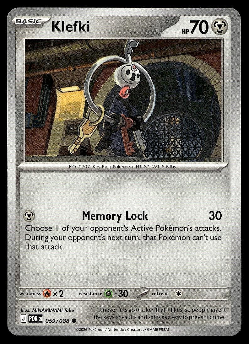 Klefki 059/088 Common Perfect Order Pokemon Lightly Played