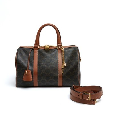 Celine Handtasche GM Charms 2025 Boston Triomphe Canvas Handtasche Strap Céline