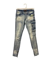 Elite Premium Denim Distressed Jeans Size 12/14 Blue Streetwear Grunge