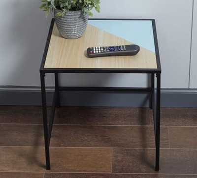Home Basics Table 15.75  X 15.75  X 15.75  Color: Black and Natural TT39581