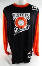 2024-25 Detroit Pistons Game Issued Black Shooting Shirt Bad Boys City Ed XL 415