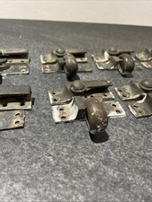 Sash Window Fasteners Catches Latches, Eight Antique Solid Brass Reclaimed