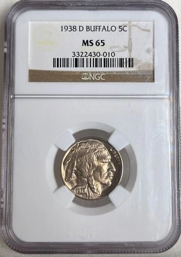1938-D NGC MS65 Buffalo Nickel! Superb Eye Appeal!