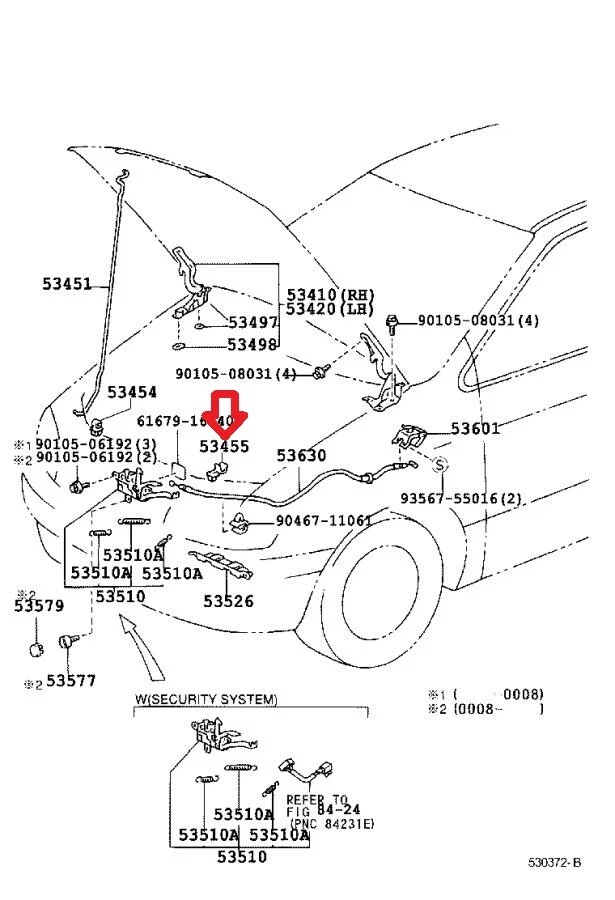 SE ADAPTA A: 98 - 03 TOYOTA SIENNA CAPÓ SOPORTE VARILLA ABRAZADERA RETENEDOR CLIP FABRICANTE DE EQUIPOS ORIGINALES NUEVO Foto 4 de 4