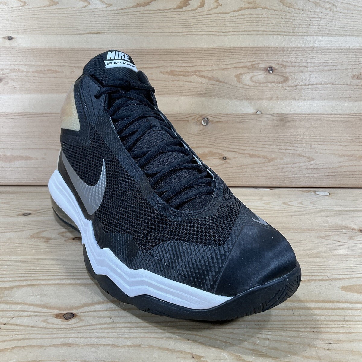 Nike Air Max Audacity Basketball Shoes Men's 15 Black Silver Mid