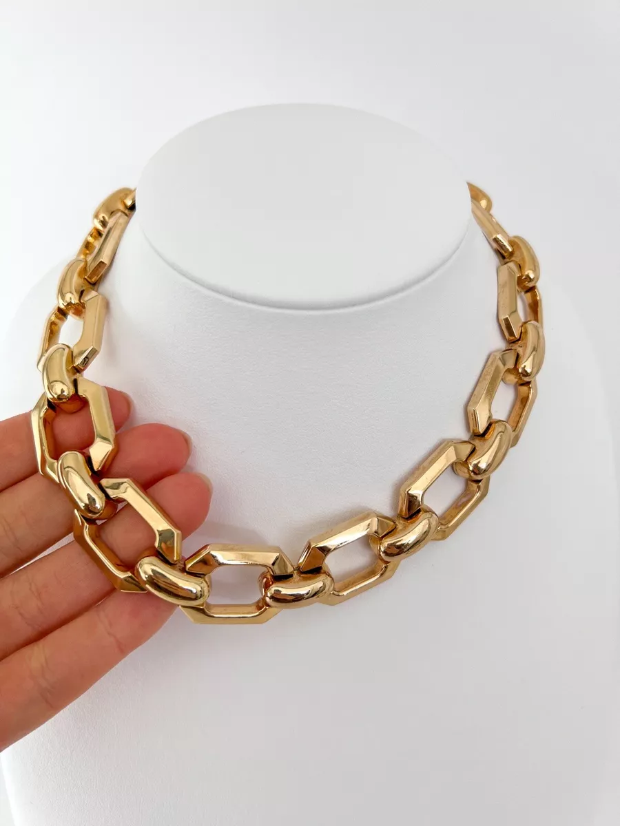 VINTAGE CHRISTIAN DIOR GERMANY GOLD TONE CHAIN CHOKER NECKLACE eBay