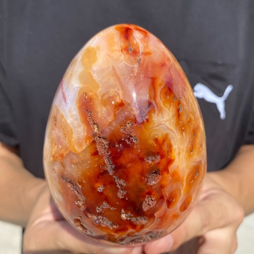 975g Raro Uovo di Agata Naturale Cristalli di Quarzo Esemplare Minerale Guarigione - Foto 12 di 13