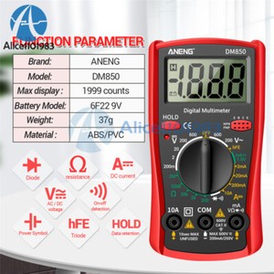DM850 Multimètre numérique AC/DC 600V Compteur de résistance à l ' ampèremètre 1999count