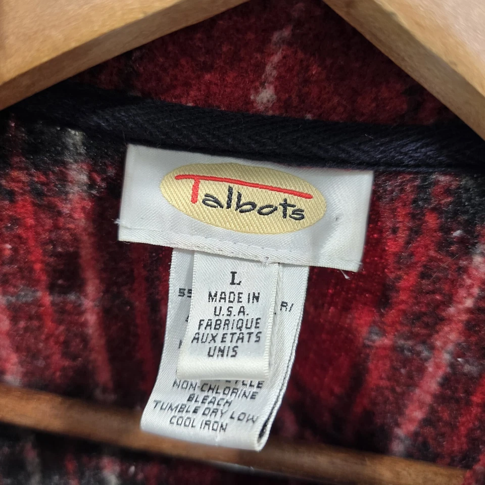 Chaqueta de Colección para Mujer Grande Roja Polar Camisa a Cuadros Chaqueta Tareas Años 90 Talbots Foto 3 de 4