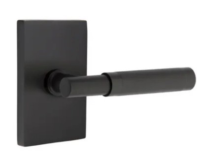 Emtek C5212US19.TAUS19.KNUS19 Knurled T-Bar Modern Rectangular Rose Privacy Set