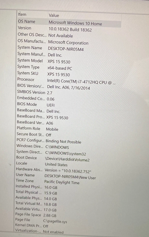 Notebook Dell XPS 15 9530_Intel i7-4712HQ CPU @ 2.30 GHz_16GB RAM_500GB HDD. - Imagem 4 de 4