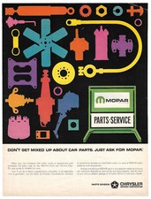 Chrysler Motors Print Ad Vintage Advertisement Auto Mopar Parts Service 1965