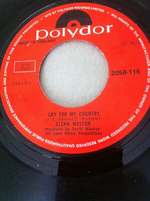 Glen Weston - Cry for my country / Times and places -7'' vinyl single - rare 