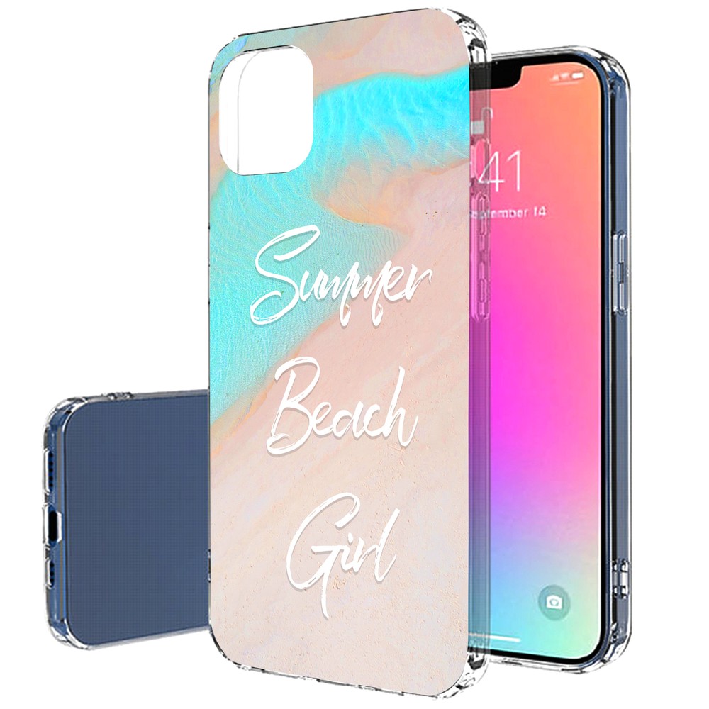 TalkingCase Slim Case for Apple iPhone 14 Max, Tropical Blue Beach Print, USA