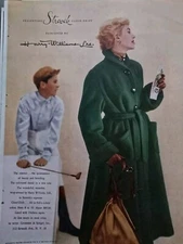 1949 Womens  Stroock cloud drift coat by Harry Williams Ltd. vintage fashion ad