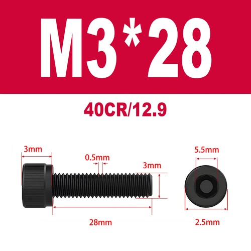 DIN912 12.9 legierter Stahl Zylinderschrauben Innensechskant M1.4-M3 - Bild 100 von 115