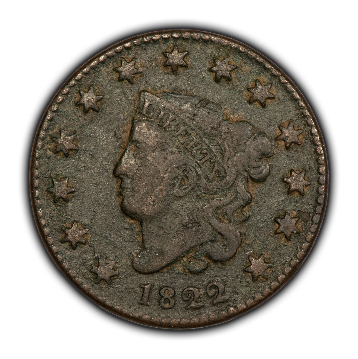 1822 1c Coronet Head Large Cent - VF/XF Dets - SKU-T4443 | eBay