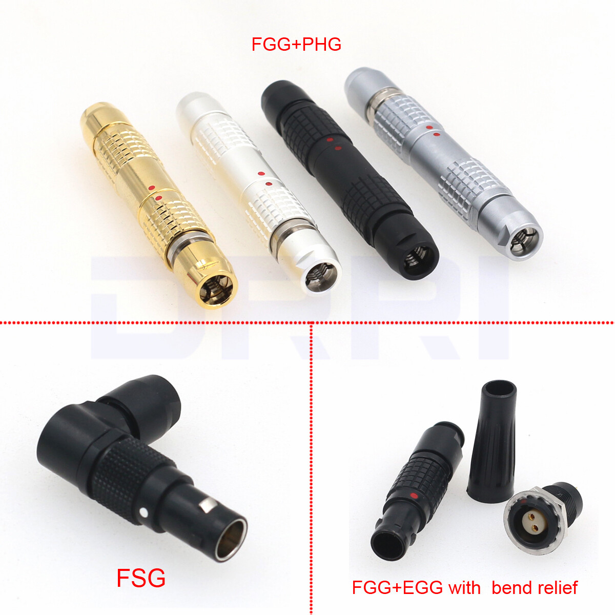 Rotatable FSG PHG EGG 2 3 4 5 6 7 9 pin connector FGG.0B.302 Black