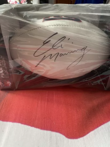 Eli Manning New York Giants Autographed White Panel Football Steiner Sports