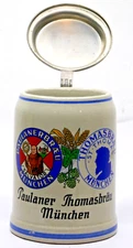 Vintage Beer Stein Paulaner Thomasbrau Munchen .5 Liter Germany Zinn Giesser