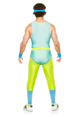 Adult Men's 80's Gym Instructor Work Out Costume SIZE L/XL (with