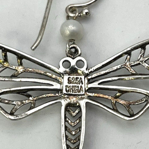 Big DRAGONFLY MOONSTONE Solid Sterling Silver 925… - image 5