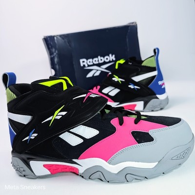 New US 13 Reebok Preseason 94 Mid Mens Black White Pink Grey  Blue Retro Trainer