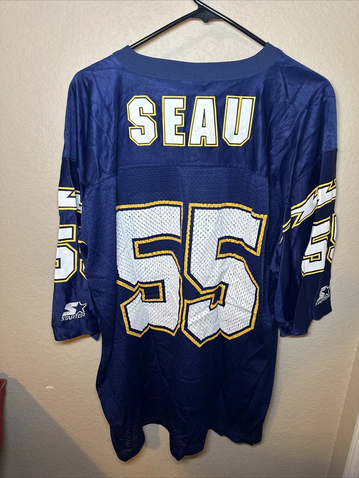 Camiseta deportiva vintage de los San Diego Chargers Junior Seau #55 azul marino NFL talla 48/L para principiantes Foto 3 de 4