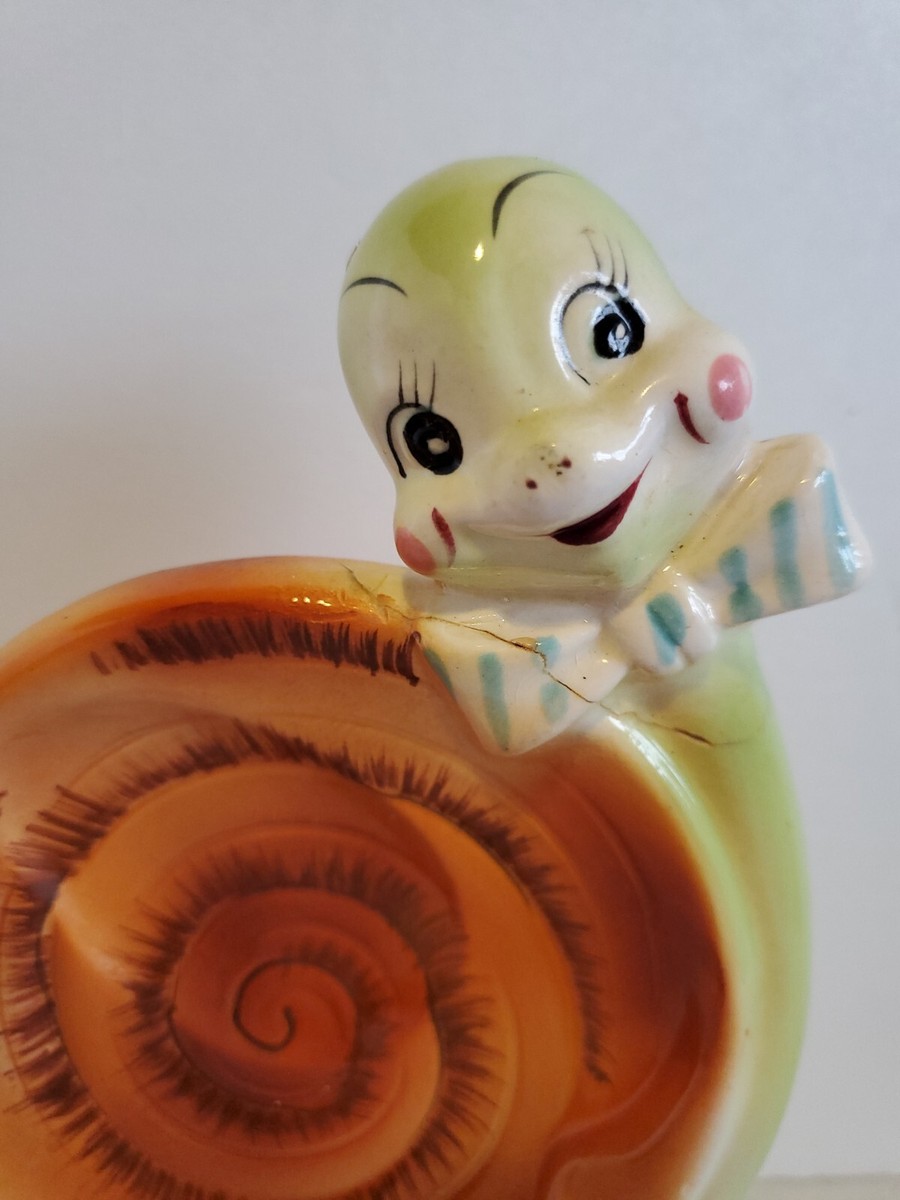 Vintage Enesco Anthropomorphic Snappy the Snail Figurine Japan