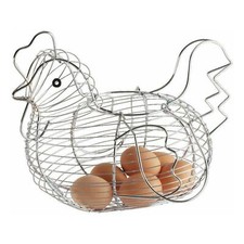 Wire Metal Egg Baskets Vintage Storage Rustic Chicken Hen Shape with Handle 15.44 per metre