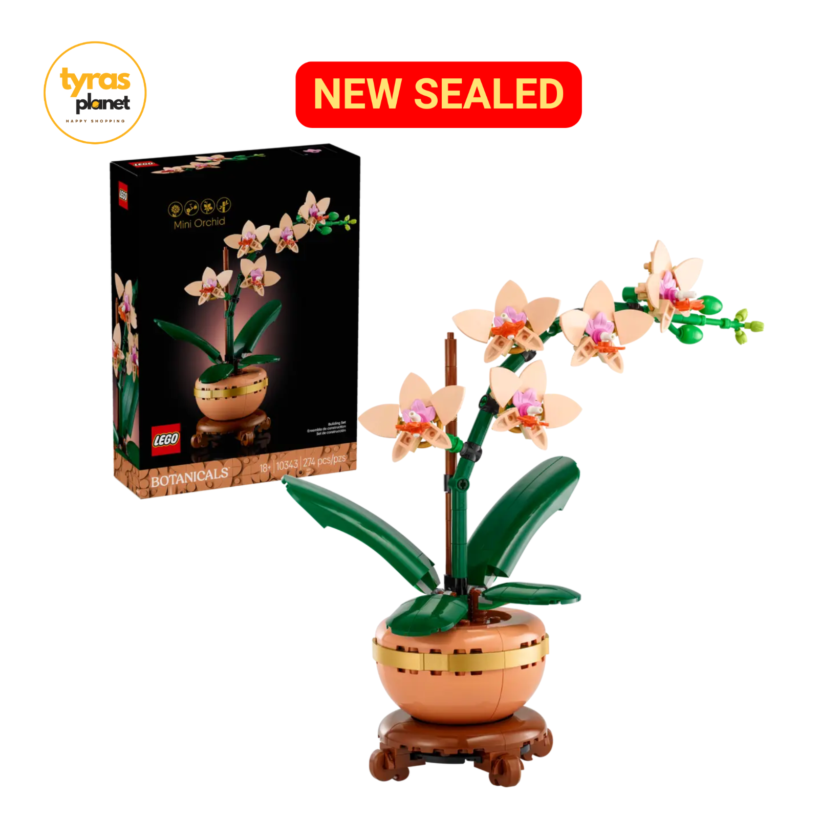 LEGO 10343 Mini Orchid Building Kit New Sealed Botanical Collection