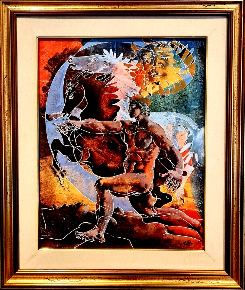 Hans Erni - Litografía Edición Limitada - Der Wagen des Apoll - Escena Mitológica 1967 Foto 2 de 4