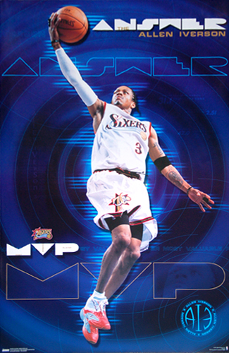 Allen Iverson Poster Vintage Poster Basketball Posters NBA 